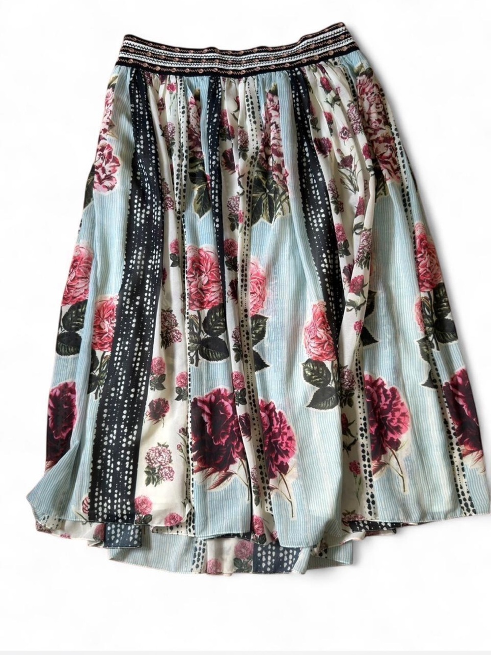 Verb Pallavi Singhee multicolored floral maxi skirt handmade in India